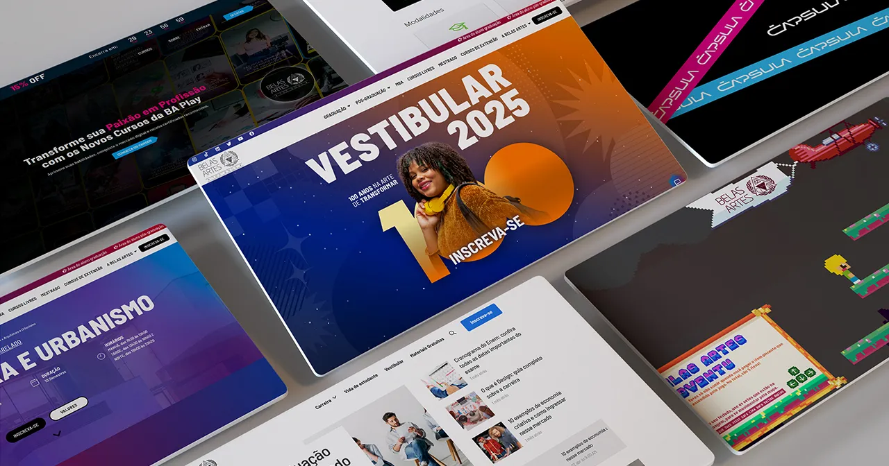 Montagem de telas com projetos da Belas Artes desenvolvido por mim Raphael